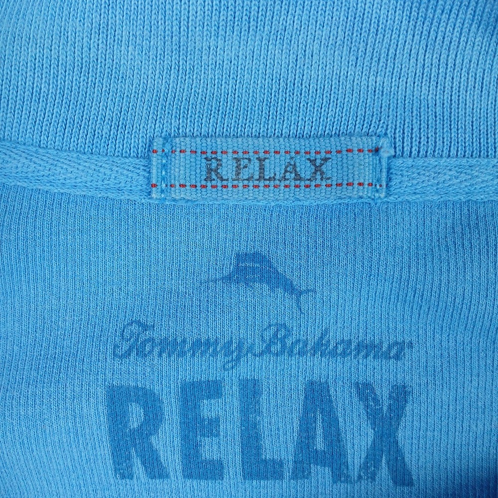 Tommy Bahama Relax Pullover Mens XL Quarter Zip Sweatshirt Blue Cotton - Picture 5 of 12